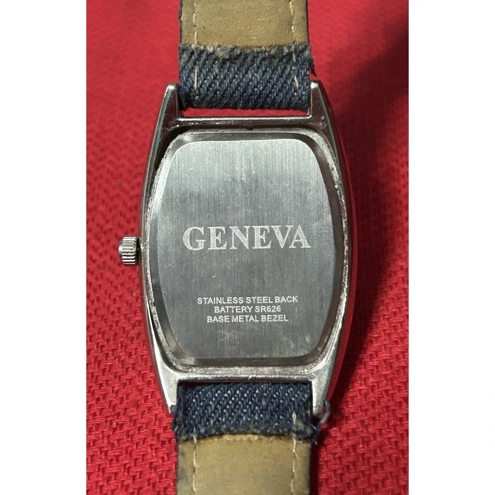 Geneva Blue Denim Women's 32mm Fashion Watch New Battery